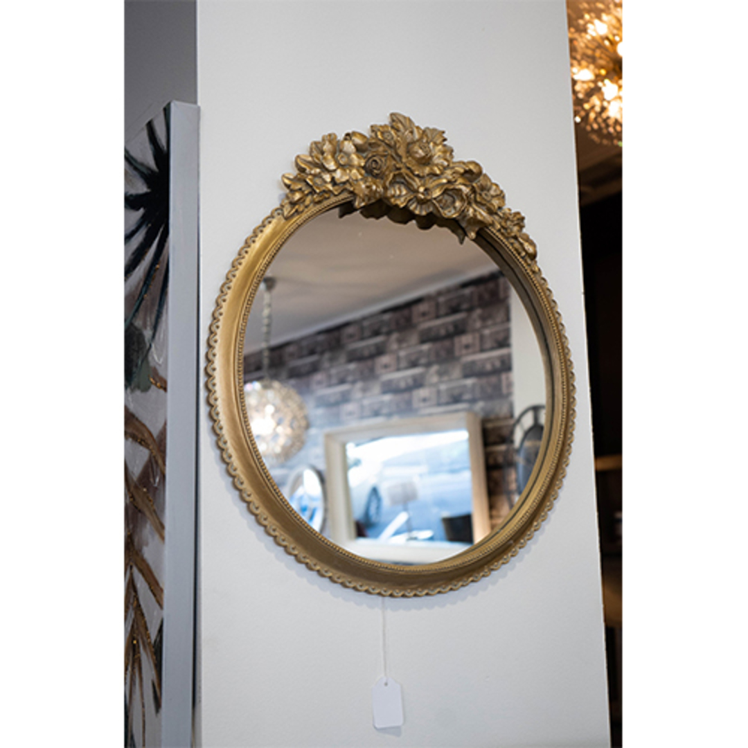 Round Gold Ornate Mirror 50cm image 1